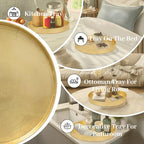 MAONAME 13" Gold Round Decorative Tray for Coffee Table, Modern Serving Tray with Handles, Foil Ottoman Trays, Bathroom Decor - size: 13"