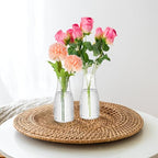 Mumufy 24 Pcs Plastic Bud Vases in Bulk Small Clear Flowers Vases for Centerpieces Wedding Decorations Home Banquet Formal Dinners Party Table Decor (3.54 x 7.87 Inch) - size: 3.54 x 7.87 Inch