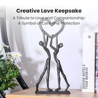 Statues for Home Decor - Modern Iron Sculpture Anniversary Hand Crafted Love Sculptures for Bedroom Living Room Romantic Figurines Marriage Gift for Couple Valentines - style: Holding love