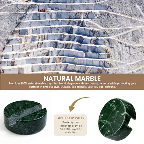 Luxury Natural Marble Cell Phone Stand Holder for Cellphone Tablet On Desk, Pad, Countertop, Table, Nightstand. Heavy Real Stone Mobile Phone Stands (Jade Green)