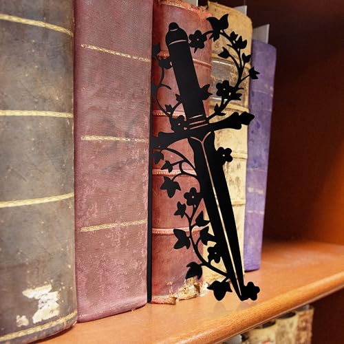 Dagger Bookshelf Decor – Fantasy Decor for Bookshelf and Desk, Ideal for Men's Desk Accessories, Gifts for Books Lovers-Black - color: Black