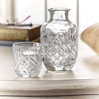 Godinger Bedside Night Carafe - Cup and Bottle to Keep Next To Your Bed for a Handy Midnight Drink, 16oz - color: Clear
