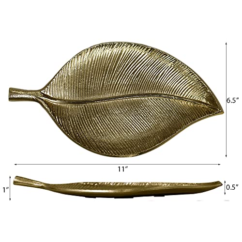 BBH Home's Handmade Gold Novelty Shaped Aluminium Tray 10.82 x 6.10 x 0.78 AMBBVK037AB2020 - color: Gold