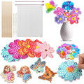 JRD&BS WINL Poke in Fun Art Kit for Kids Ages 3 up, Flower Bouquet Creative Decor Mess Free Art Set for Children Fun Activity Gifts for Boy and Girls 4-8 Year Old DIY Fabric Craft (Flower Bouquet) - style: Flower Bouquet