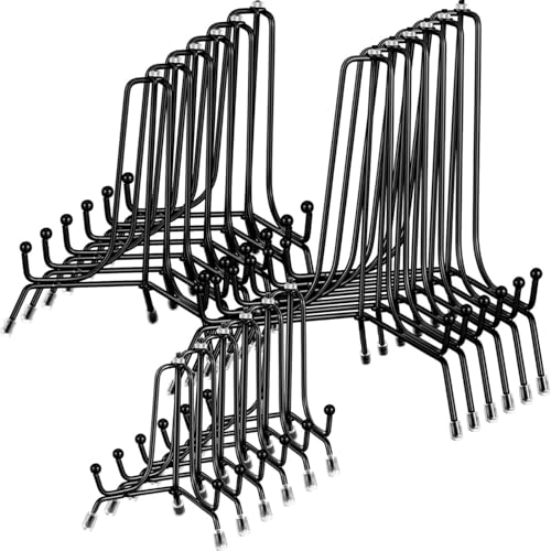 Chumia 18 Pcs Anti Slip Plate Stands for Display, Black Iron Easel Plate Holder Picture Frame Holder Stand for Display Decorative Photo Tabletop Artwork (6, 8, 10 Inch) - size: 6, 8, 10 Inch