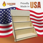 Wooden Portable Retail Table Display Stand Countertop 3 Step Riser Craft Shows, Farmers Markets Tradeshows |No Hardware Assembly Flat Pack Soap Display CBD Jewelry Spices Cups Tumblers Coasters
