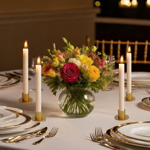 Gute Taper Candle Holder, Candle Holders for Pillar Candles, Matte Gold Candlestick Holder Centerpieces for Home Decoration, Wedding Anniversary, Party, Housewarming Gifts,Set of 8,Round - color: Gold-r-8pcs