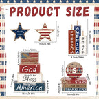 Vercraft 11 Pcs 4th of July Decorations Patriotic Memorial Day Tiered Tray Decor Set Blue Red White Table Centerpieces Sign for Independence Day Office Tiered Tray Home Shelf 250th Anniversary - style: Patriotic