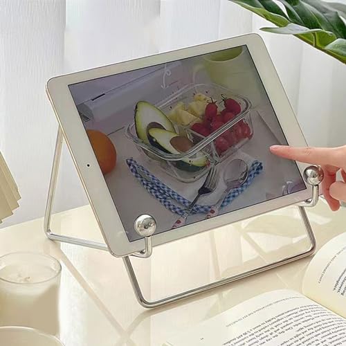 Desktop Tablet Stand, Stainless Steel Multifunctional Minimalist Design Simple Desk Tablet Holder for Phone and Book ﻿
