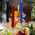 DEYBBY Natural Beeswax Taper Candles,Honeycomb Design Hand-Rolled Beeswax Candles, Dripless and Smokeless, Set of 6(Black) - color: Black, size: 6 Pack