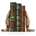 Book Ends to Hold Books Heavy Duty - Book Ends for Shelves, MXARLTR Decorative Bookends for Heavy Books with Anti-Slip Base Book Stopper for Home Office Meditation Yoga Room Decor (Antique Brass)