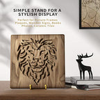 IPAME 6 Inch Metal Square Wire Plate Stands for Display - Gold 2 Pack Holder Stand + Picture Frame Easel for Book, Decorative Plaque, Photo, Platter - size: 6 Inch