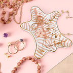 Trycooling Hand Painted Tiger Skin Ceramic Jewelry Dish Small Jewelry Rack Tray Rings Bracelets Earrings Trays Holder (Pink) - color: Pink