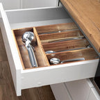 KITEISCAT Acacia Wood Silverware Organizer, Kitchen Utensil Drawer Organizer for Forks, Knives & Spoons, 5-Compartment Cutlery Tray, Flatware Holder - size: 5 Compartments