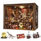 MiniCity Book Nook Kit, DIY Miniature Dollhouse Booknook Kit, 3D Wooden Puzzle Bookend Bookshelf Insert Decor with LED Light for Teens and Adults (Beyond Library Max) - style: Art Nouveau