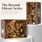 CCCDF DIY Book Nook Library Kit, Miniature Dollhouse Booknook Kit, 3D Wooden Puzzle Bookend Bookshelf with LED Light for Teens and Adults (Beyond Library Max) - style: Beyond Library Max