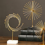 Abstract Sculpture, Modern Metal Ornament Hand Made Tabletop Decoration for Living Rooms and Offices, 11.8 x 7.9in