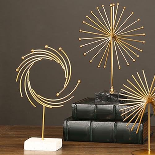 Abstract Sculpture, Modern Metal Ornament Hand Made Tabletop Decoration for Living Rooms and Offices, 11.8 x 7.9in