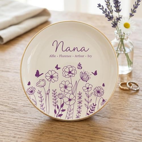 Personalized Grandma Jewelry Tray, I Love You Mom Jewelry Dish; Personalized Grandma Trinket Tray with Kid's Name, Grandma Shower Keepshake, for Grandma Mama 10 - color: Jewelry Dish 9