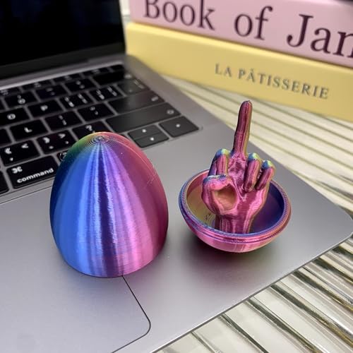 3D Printed Gesture Egg - Friendship & Love Symbol Tabletop Ornament, Heartwarming Home Decor for Bedroom, Living Room, and Office Desk，Purple - color: Purple