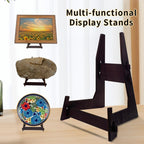 2 Pack 8 Inch Wooden Plate Stands for Display - Plate & Picture Frame Holder for Books, Photos, Plaque, Bowl | Tabletop Decorative Stand