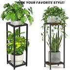 TOSKING Tall Plant Stand Indoor – 2-Tier Modern Metal Shelf, 30" Height & 200 LBS Capacity, Heavy Duty for Living Room, Balcony, Garden (Black) - size: 2-tier 30''
