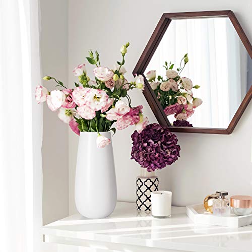 D'vine Dev 12 Inch White Elegant Oval Ceramic Vase for Flowers, Home Décor Vase with Design Box, VS-LD-C-4 - color: White, size: 12 Inch