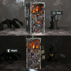 CCCDF Book Nook Kit, DIY Miniature Dollhouse, Library Booknook Kit Bookend Bookshelf with LED Light for Adults Teens (Haunting Relics) - style: Haunting Relics