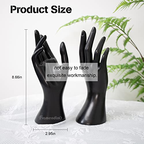 Framendino, Female Mannequin Hand Jewelry Display Holder Stand for Bracelet Necklace Ring Plastic (Black, 2 Pack) - color: Black, size: 2 Pack