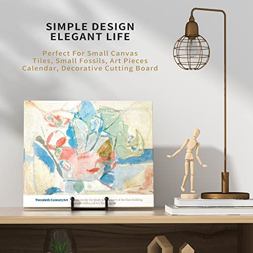IPAME Plate Stands for Display - 4.5 Inch Metal Square Wire Plate Holder Display Stand + Picture Frame Stand Holder Easel for Book, Decorative Plate, Plaque, Photo, Platter (Black 2 Pack) - size: 4.5 Inch
