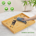 Youpehom Bed Tray Table with Folding Legs,Bamboo Breakfast in Bed for Kitchen Serving Tray,Sofa,Eating,Used As Laptop Desk Snack Tray (Bamboo, Medium) - color: Bamboo, size: Medium