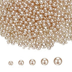 PATIKIL 1000 Pcs No Hole Pearls, 3mm 4mm 5mm 6mm 8mm Mini Round Faux Pearl for Art Crafts Jewelry Making Nail Vase Filler Birthday Wedding Party, Light Brown - color: Light Brown