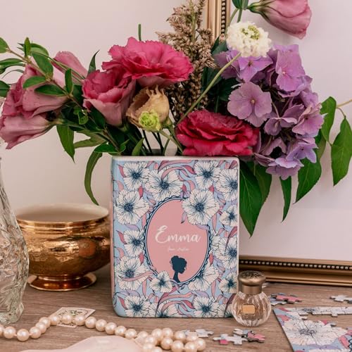 Steel Mill & Co Original Book-Shaped Decorative Vase, Ceramic Vases for Home Decor, Cute Bookshelf Decor, Unique Vase for Book Lovers (Small - Emma)