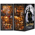 Book Nook Kit, Book Nook Kits for Adults DIY Booknook Model Build, DIY 3D Wooden Puzzle Bookend Booknook Bookshelf Insert Miniature Dollhouse Kit for Home Decoration - style: Dark Family