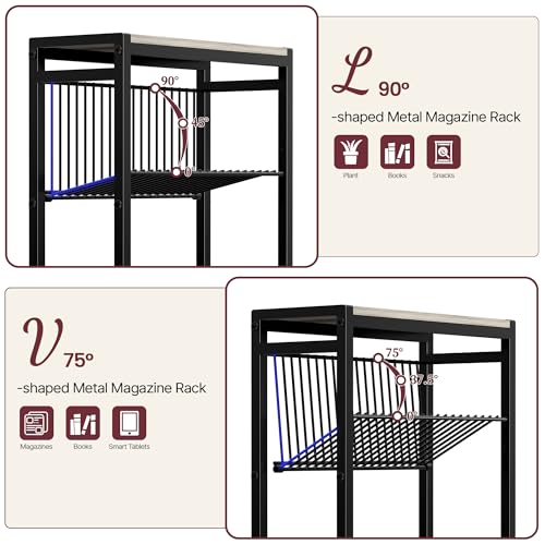 Narrow Side Table for Small Space, 3-Tier End Table with Magazine Holder, Slim Nightstand with Wire Shelf, Skinny Bedside Table in Living Room, Bedroom, Study, Kitchen and Balcony(Greige) - color: Upgrade-greige