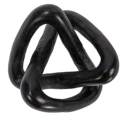 Creative Co-Op Modern Decorative Marble Link Knot, Black - color: Black