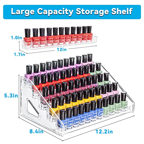 Pero Pero Nail Polish Organizer Acrylic Display Rack for Nail Polish Holder Sunglasses Organizer Essential Oils Holder Clear Eyeglasses Display Case Makeup Organizer - style: 5Layers