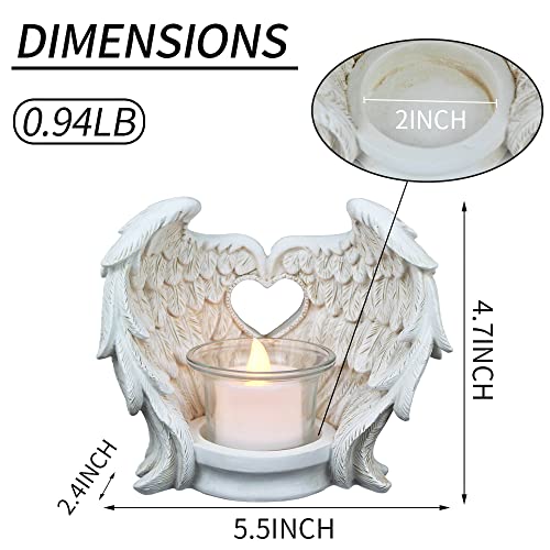 Norrclp Angel Wings Tealight Candle Holders, Prayer Candle Holder Memorial Gifts Angel Wings Home Decor (LED Tea Light and Cup Included) FD08859417
