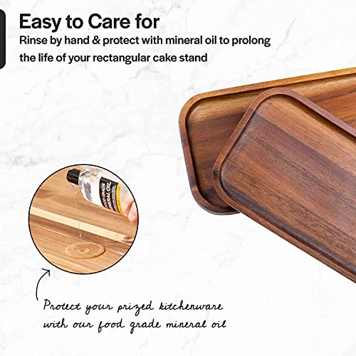 Bathroom Long Vanity Trays, 1PCS Wooden Toilet Tank Storage Tray, Farmhouse Wood Tray Kitchen Living Room Counter Top Organizers for Small Things, Dressing Table Sink Holders 11 x 4 inch - color: Square