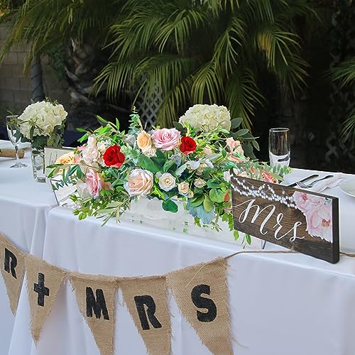 2Pack Clear Acrylic Flower Vase Rectangular, 15.7 Inches Long Floral Centerpiece Low Vases with Holes for Dinning Table, Home Decor, Wedding Decoration - size: 2Pcs
