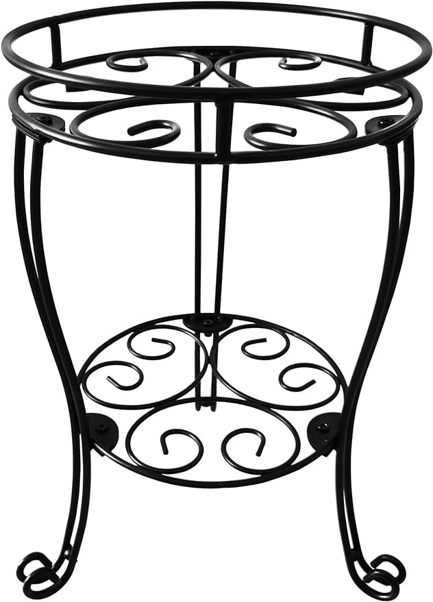 11.8 inches Diameter Tall Metal Plant Stand for Indoor or Outdoor,Heavy Duty Flower Pot Stand Rack Holds Big Heavy Plants,Black (18.9 INCHES TALL) - size: 18.9 INCHES TALL