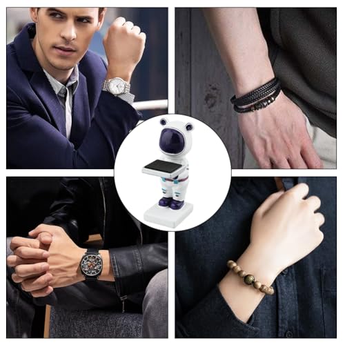 Single Watch Display Stand, Resin Figurine Model Wristwatch Holder Home Office Countertop Decorative Storage Rack for Display Watch Jewelry Bracelet Necklace (White)