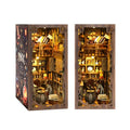 Book Nook Kit - DIY Miniature Dolls House Kit with Furniture and LED Light, 3D Puzzle Wooden Art Bookends, Model Kits for Adults and Teens (Magic Night)
