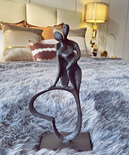 Eternal Love Cast Iron Sculpture, Romantic Couple Statue, Modern Metal Art, Wedding Anniversary Engagement Valentine's Day Gift - style: Eternal Love