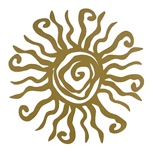 Riverside Designs Wacky Sun Metal Wall Art Indoor/Outdoor Decor - 30" Gold Rust Proof Wall Sculpture - Made in USA - Ideal for Bedroom, Garden, Home, Patio and Farmhouse - color: Gold, size: 30"L x 30"W