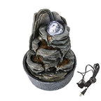 Rockery Indoor Water Fountain, Zen Meditation Tabletop Fountain with LED Lights & Crystal Ball for Home Office Bedroom 9 4/5" - color: 9 4/5"
