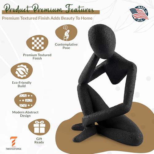 Modern Thinker Sculpture Abstract Figurine for Home, Office, or Bathroom Decor | USA Made | Durable 3D Printed PETG | Perfect for Coffee Table, Bookshelf, or Kitchen Counter