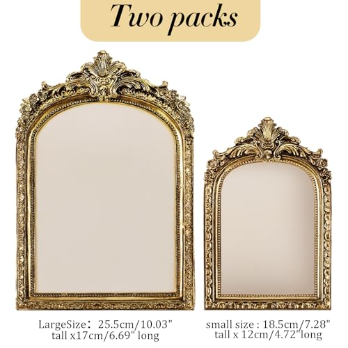 2pcs Gold Resin Jewelry Display Stand,Vintage Jewelry Holder Photo Frame Earring Holder,Velvet Necklace Tray Resin Jewelry Photography Props or Jewelry and Collectibles