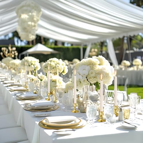 Vintage Brass Gold Taper Candle Holders, Set of 12, Metal Taper Candlestick Holder for Dinner Room Table Centerpiece, Wedding Reception, Festive,Mantel Decoration, Home Decor (Brass Gold, Set of 12) - color: Brass Gold, size: Set of 12