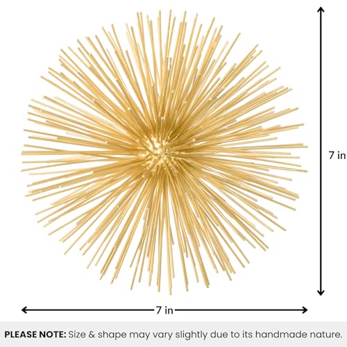 Torre & Tagus 7" Spike Gold Sphere Decor (Steel Metal Ball) - Starburst Table Decor For Decoration, Handmade Sputnik Geometric Decorative Objects, Mid-Century Modern Decor, Gold Home Accents for Shelf - color: Gold, size: Large